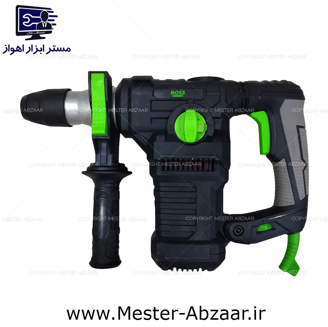 تخریب 7 کیلو سه کاره باس مشکی دیمر دار جدید ارسال رایگان بتن کن دریل با  مدل BOSS ROTARY HAMMER B