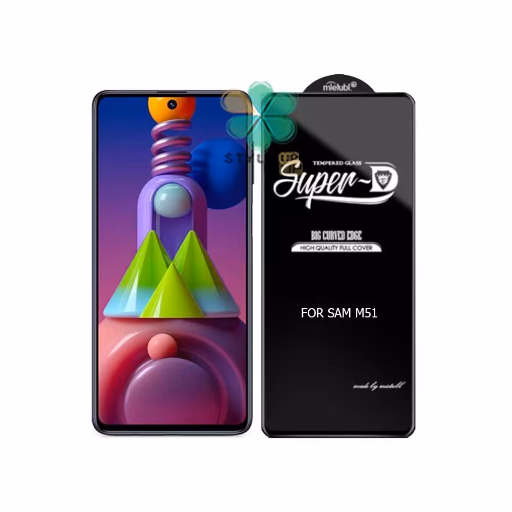 گلس گوشی سامسونگ Samsung Galaxy M51 تمام صفحه Super D