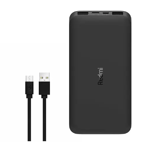پاوربانک شیائومی مدل Redmi PB100LZM گلوبال ظرفیت 10000 میلی آمپر ساعت به همراه کابل تبدیل microUSB