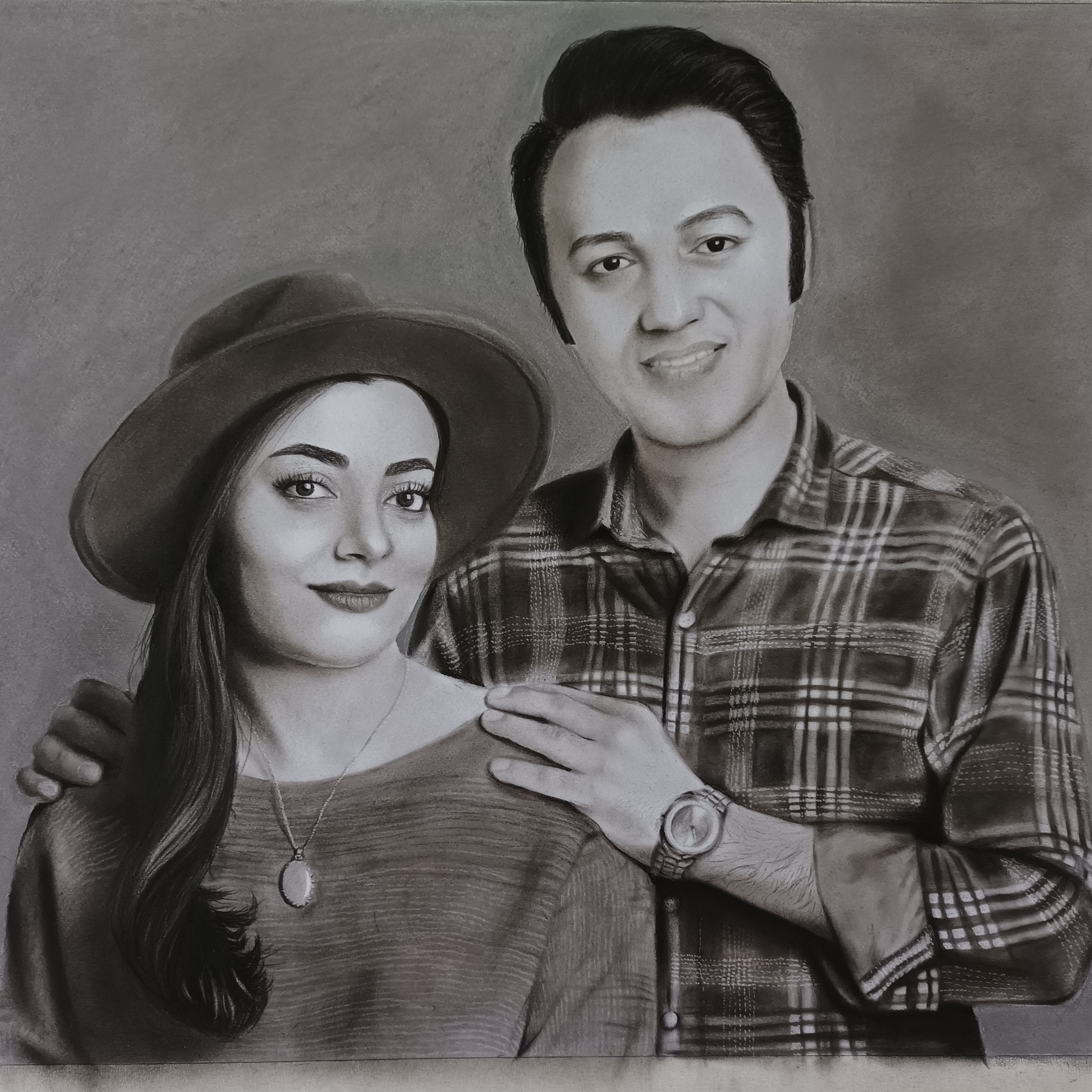 نقاشی چهره سیاه قلم