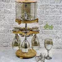 کلمن شربت شیشه ای چلیپا شات و گیلاس دار