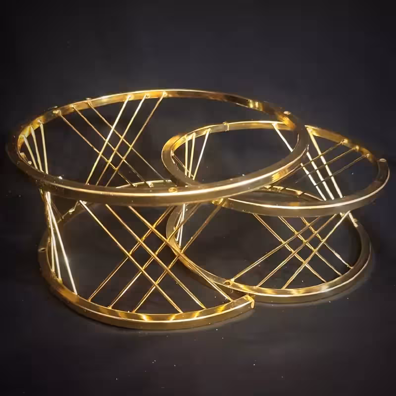 استند دو قلو مدل حصیری طلایی