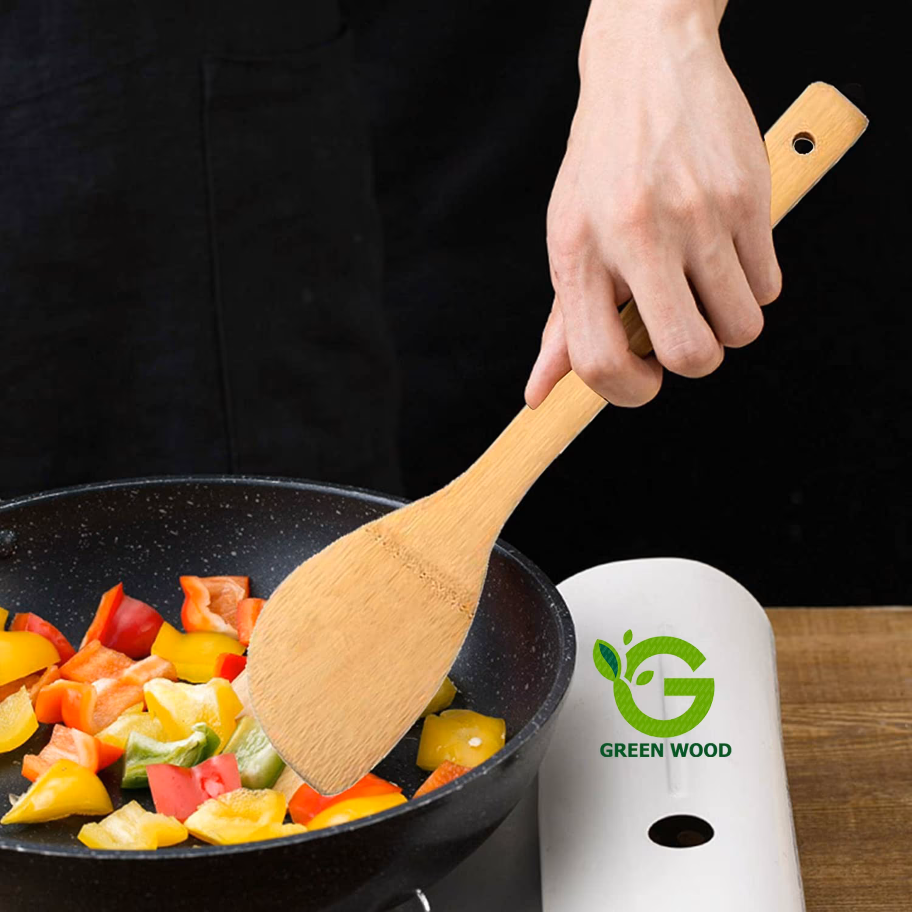 کفگیر چوبی بامبو کد Gw130201001