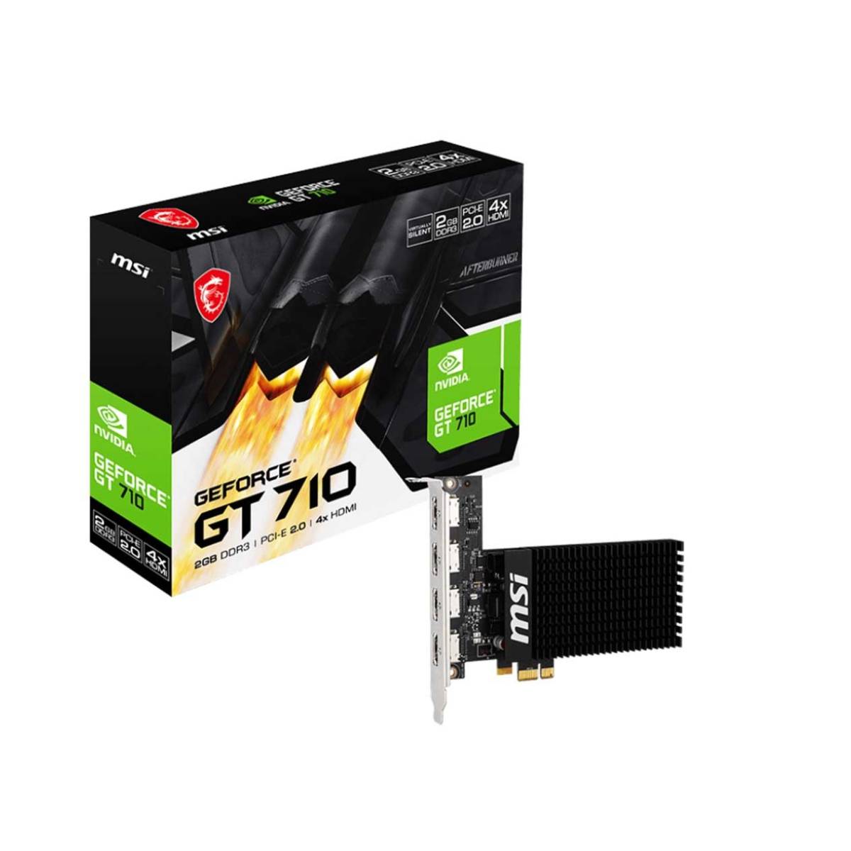 خرید کارت گرافیک MSI GeForce GT 710 2GD3H 4HDMI 2GB GDDR3 با بهترین قیمت