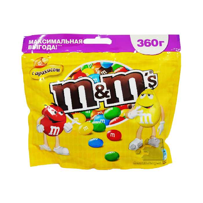 شکلات با مغز بادام زمینی 360 گرم ام اند امز - m&amp;m