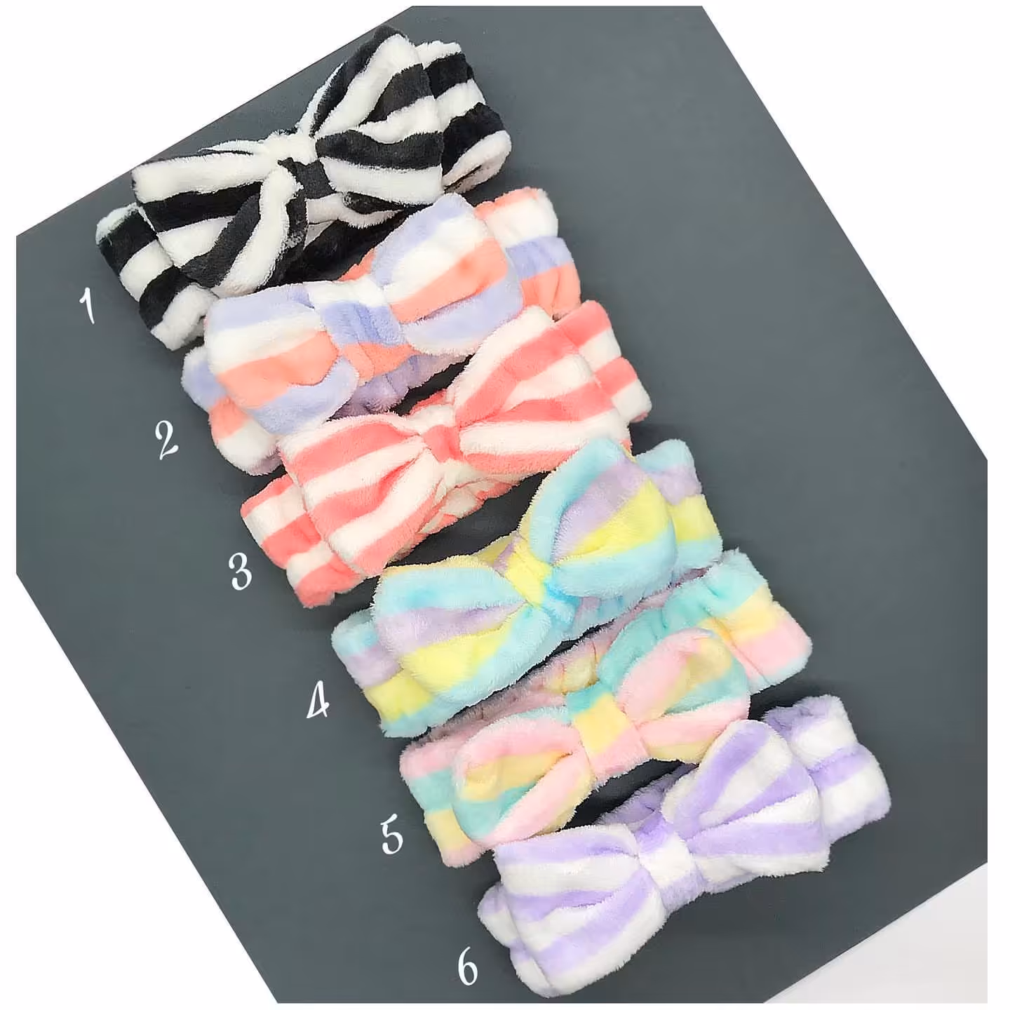 هد بند آرایشی حوله ای طرح راه راه