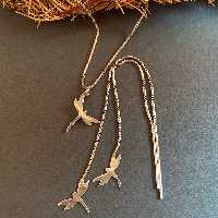 نیمست سنجاقک نقره 925 دستساز 