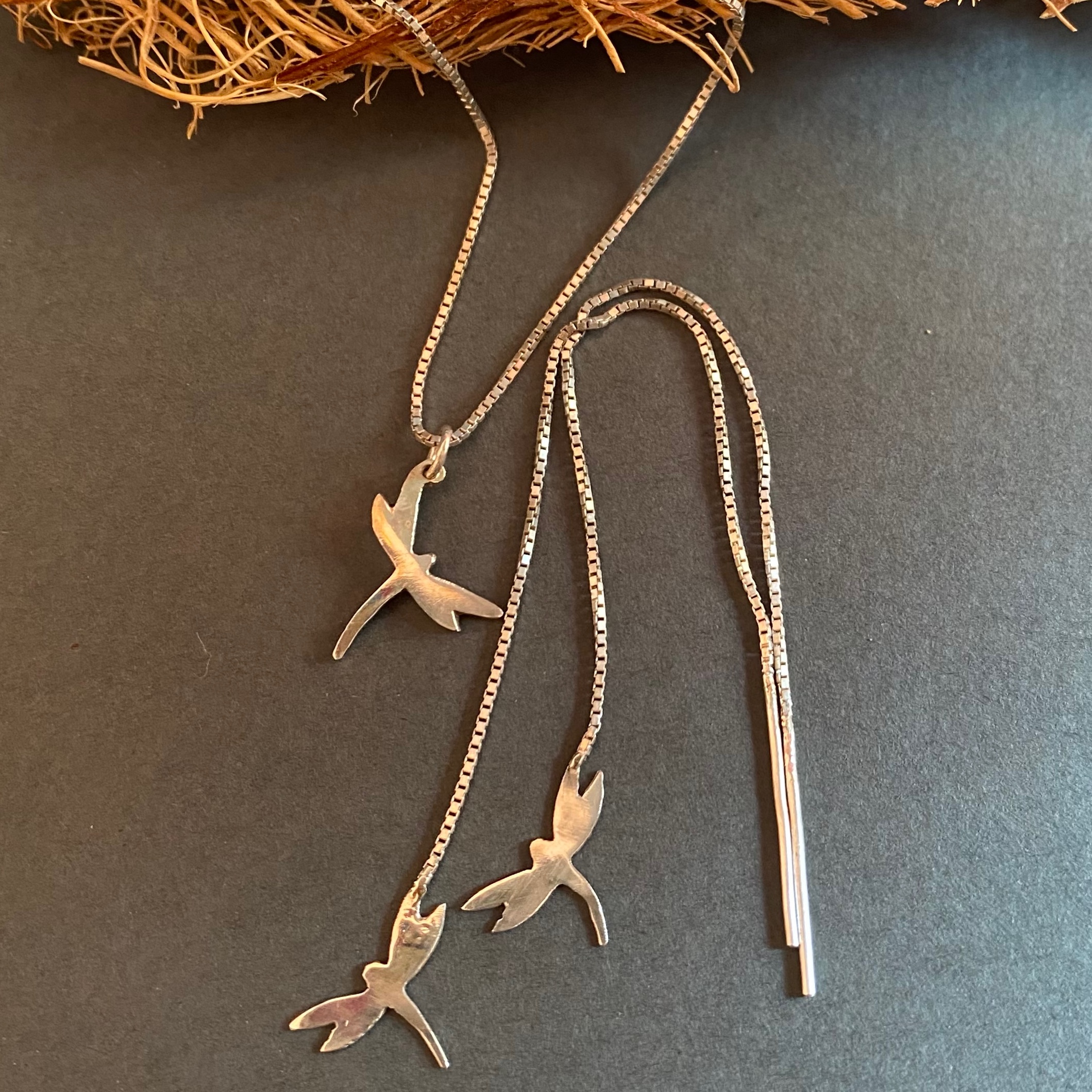 نیمست سنجاقک نقره 925 دستساز 