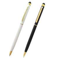 قلم لمسی فلزی با تاچ عالی گیره طلایی پگ 2 عددی