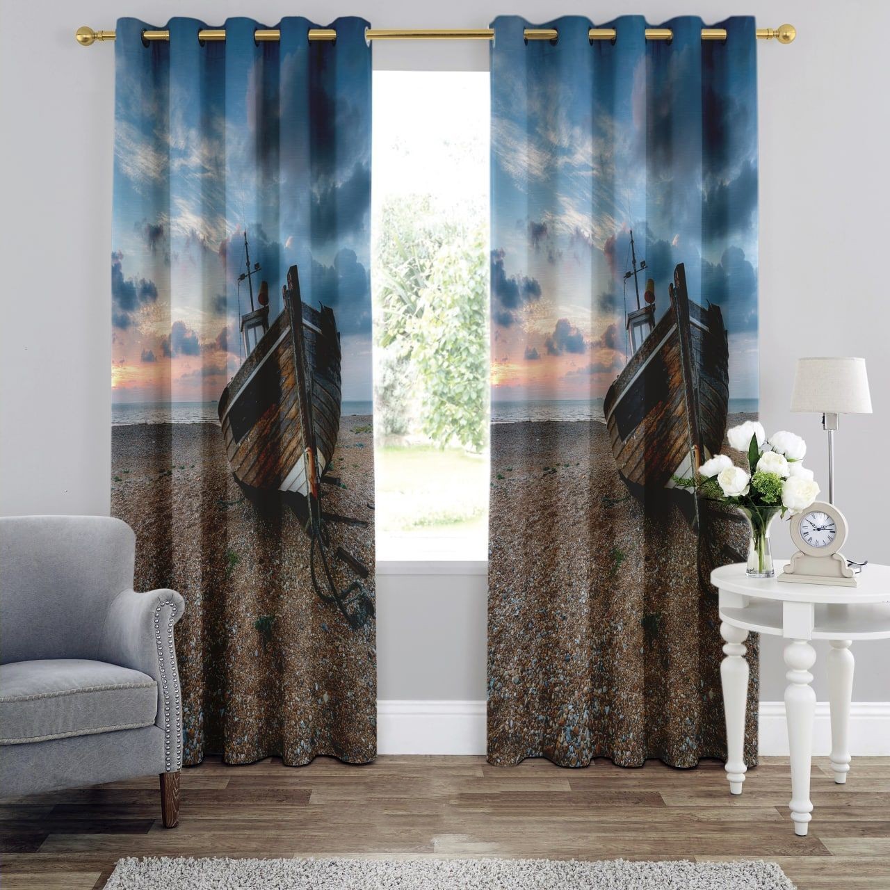 پرده چاپی  پانچ  طرح   نقاشی و منظره   کد 1688