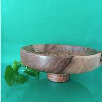 ظرف میوه چوب گردو و پایه گردو خراطی با روغن گیاهی ابگریز شده