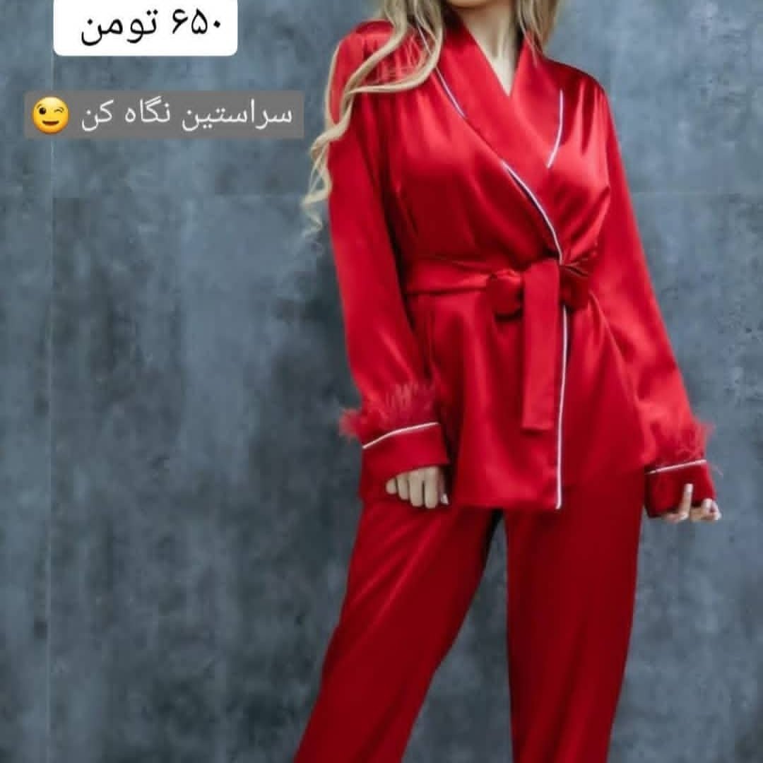 بلیز و شلوار ساتن لباس راحتی بانوان