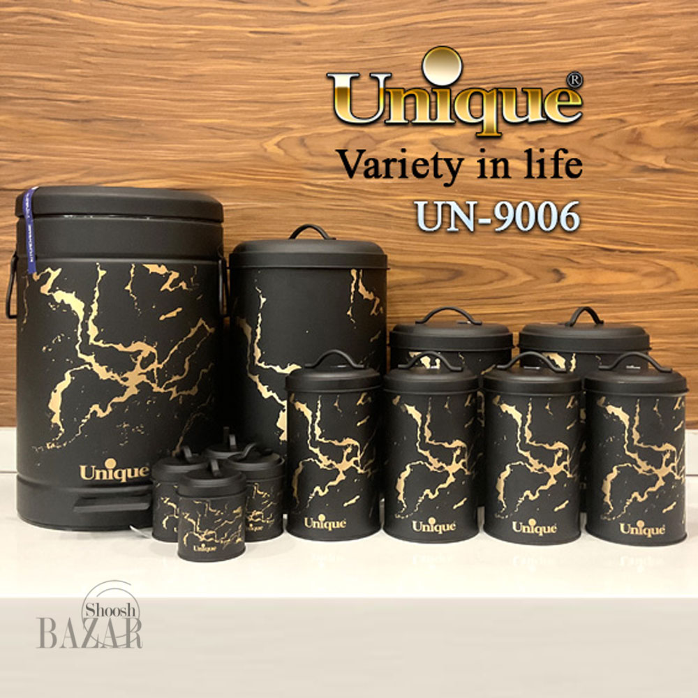 ست 8 4 مشکی ماربل طلایی درب فلزی یونیک کد 9006