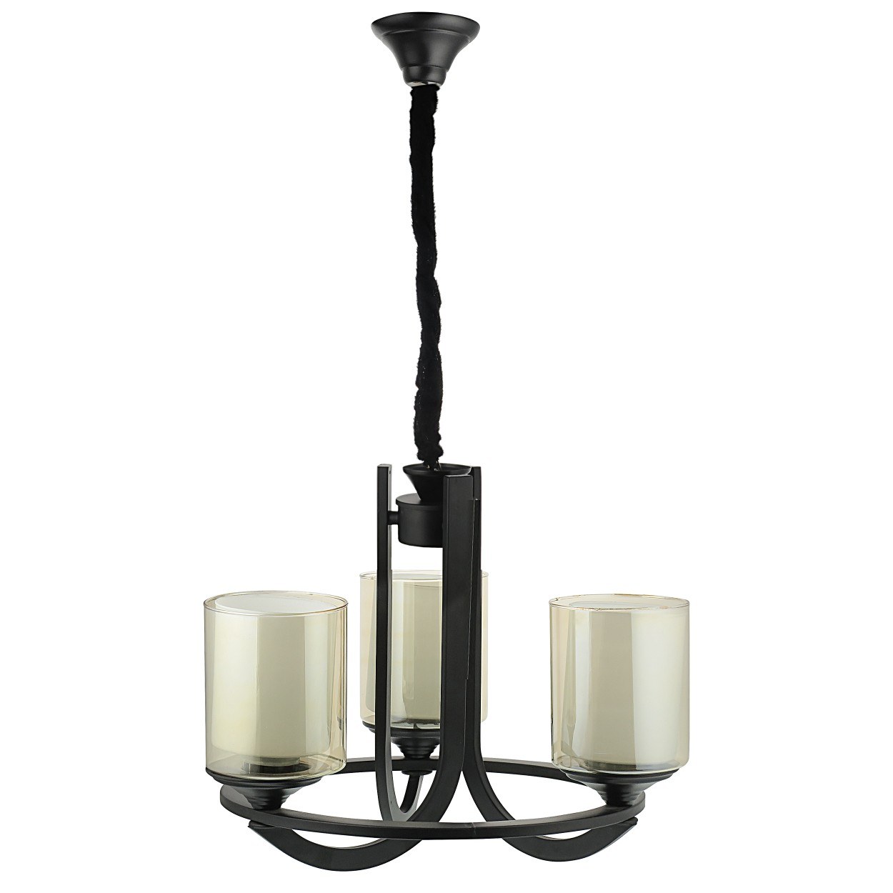 لوستر مدرن گلس دار سه شعله مدل مهام(لوستر عصایی)