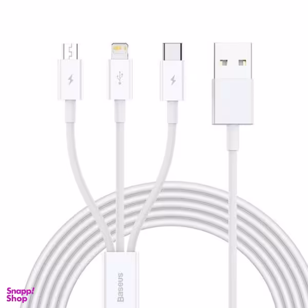 کابل تبدیل USB به microUSB/USB-C /لایتنینگ باسیوس مدل CAMLTYS_02 طول 1.5 متر