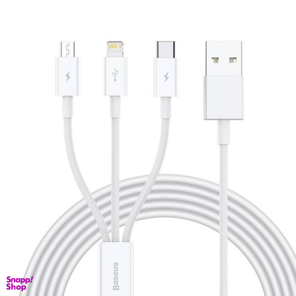 کابل تبدیل USB به microUSB/USB-C /لایتنینگ باسیوس مدل CAMLTYS_02 طول 1.5 متر