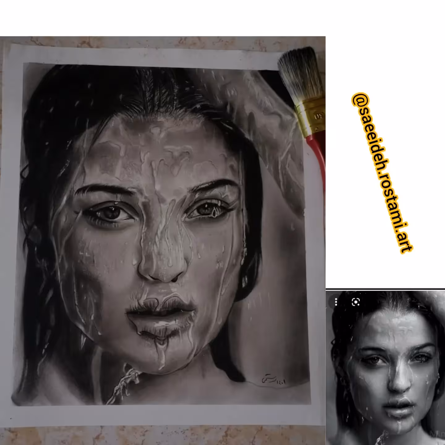 سیاه قلم طرح چهره 6