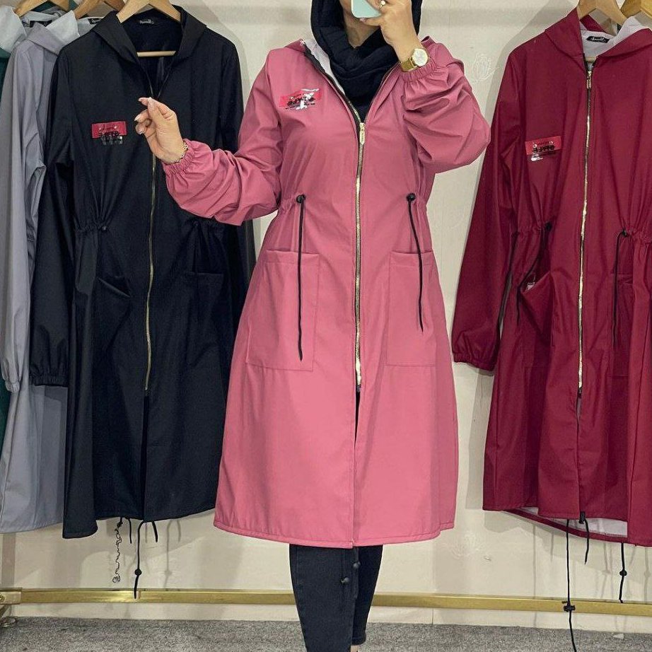 مانتو بارانی کلاهدار