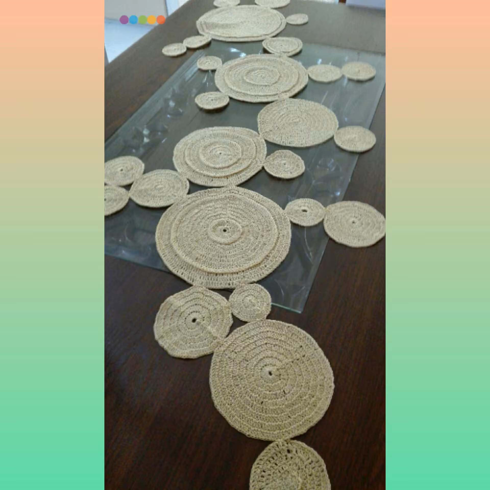 رومیزی قلاب بافی طرح دایره