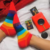 جوراب مچی رنگین کمونی نخ پنبه فری سایز