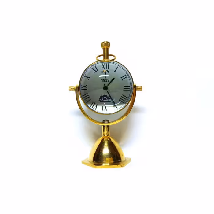 ساعت قاب عکس پایه دار برنجی هندی کار دست

