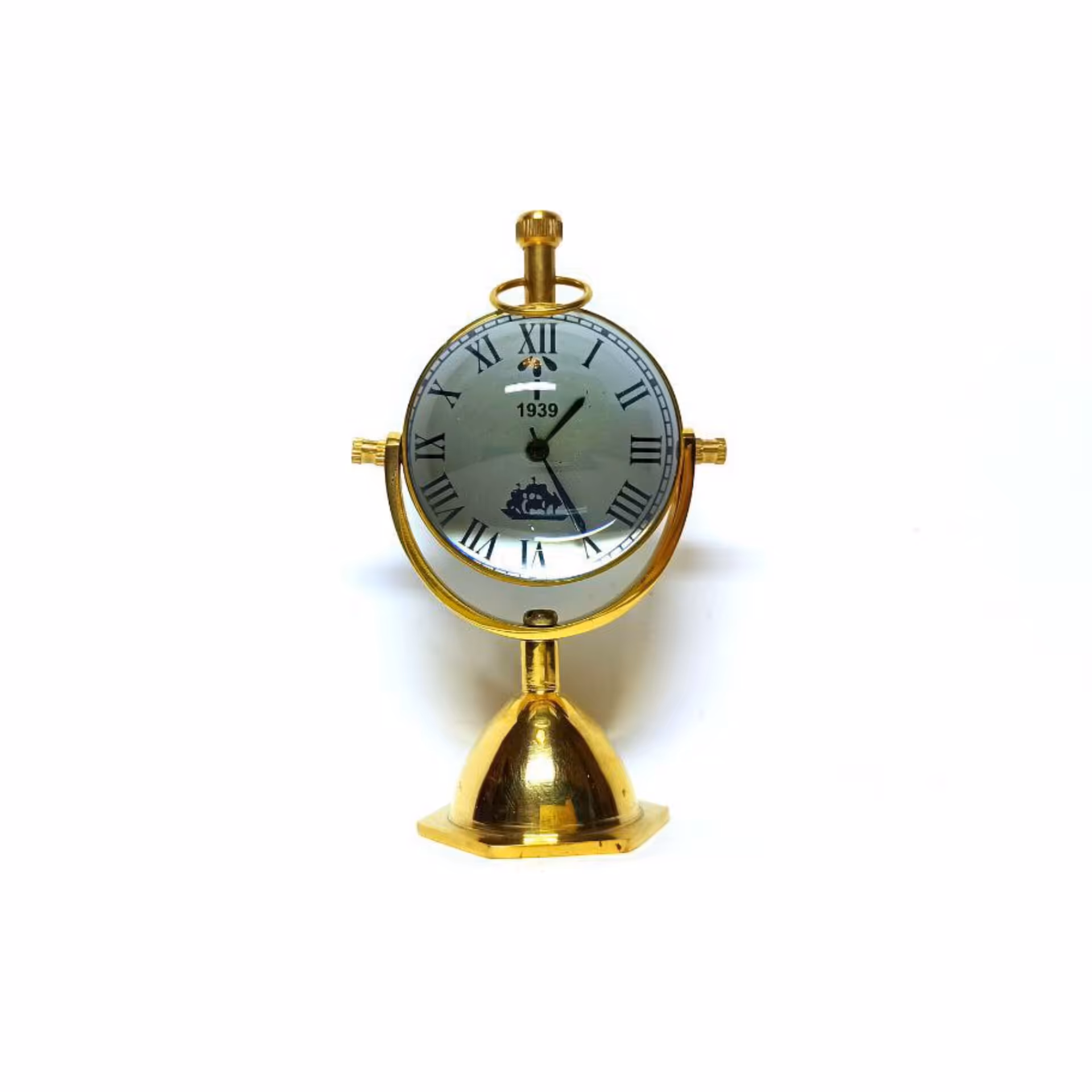 ساعت قاب عکس پایه دار برنجی هندی کار دست

