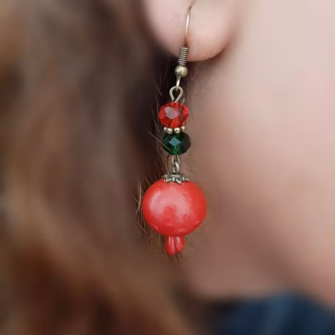 گوشواره آویز انار یلدایی