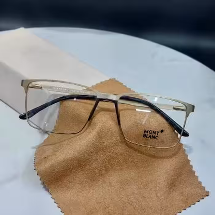عینک فریم طبی فلزی مردانه برند مون بلان عینک طبی پد بینی یک تکه