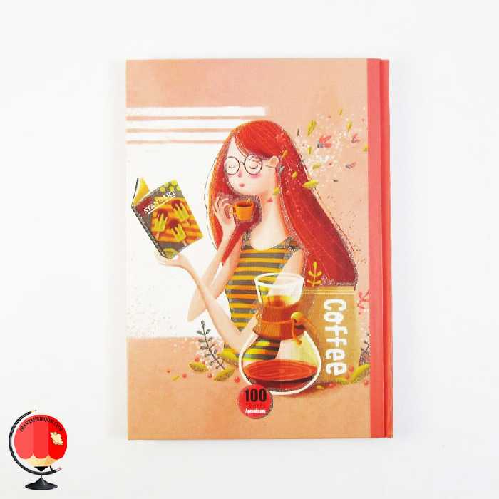 دفتر مشق 100 برگ طرح کتابخوان جلد سخت آپادانا