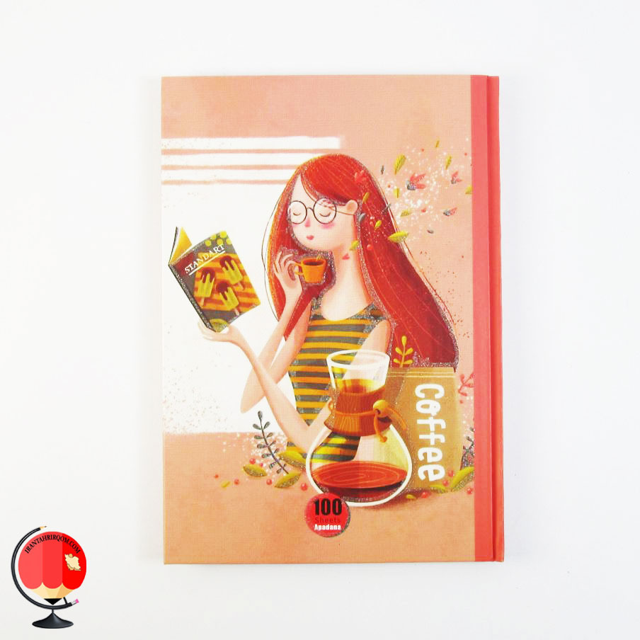دفتر مشق 100 برگ طرح کتابخوان جلد سخت آپادانا