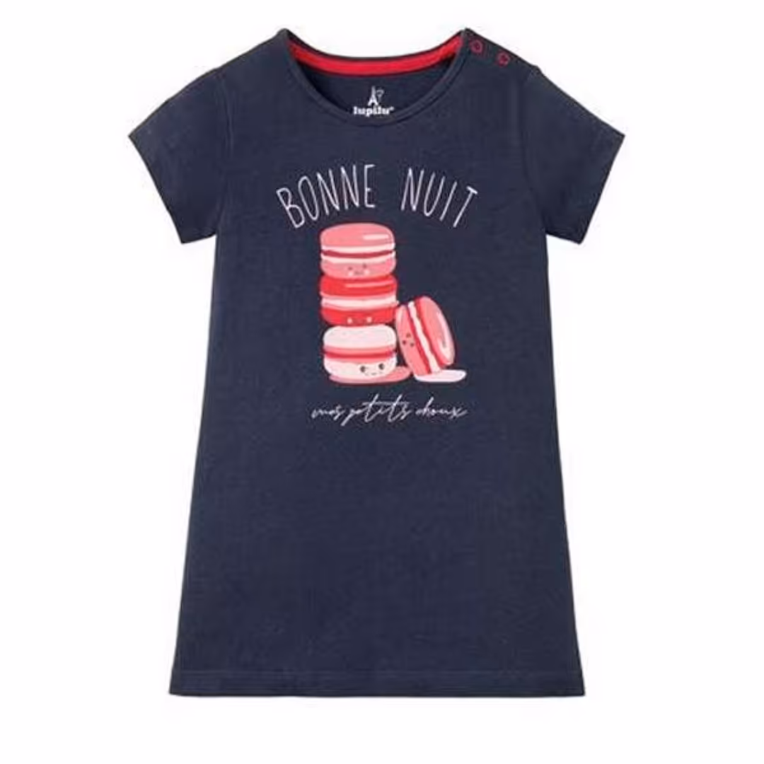 تونیک دخترانه سورمه ای طرح ماکارون
برند لوپیلو یک تا دو سال 