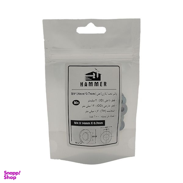 واشر هامر مدل تخت کد M4-14 بسته 100 عددی
