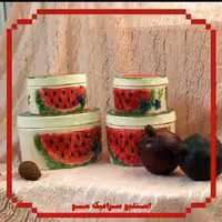 شکلات خوری و قندان سرامیکی طرح هندوانه یلدایی ارسال با چاپار