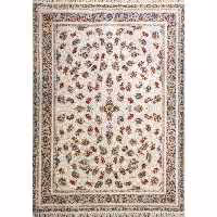 فرش ماشینی افرند 1200شانه گل برجسته زمینه کرم کد 2224 (یک و نیم متری)