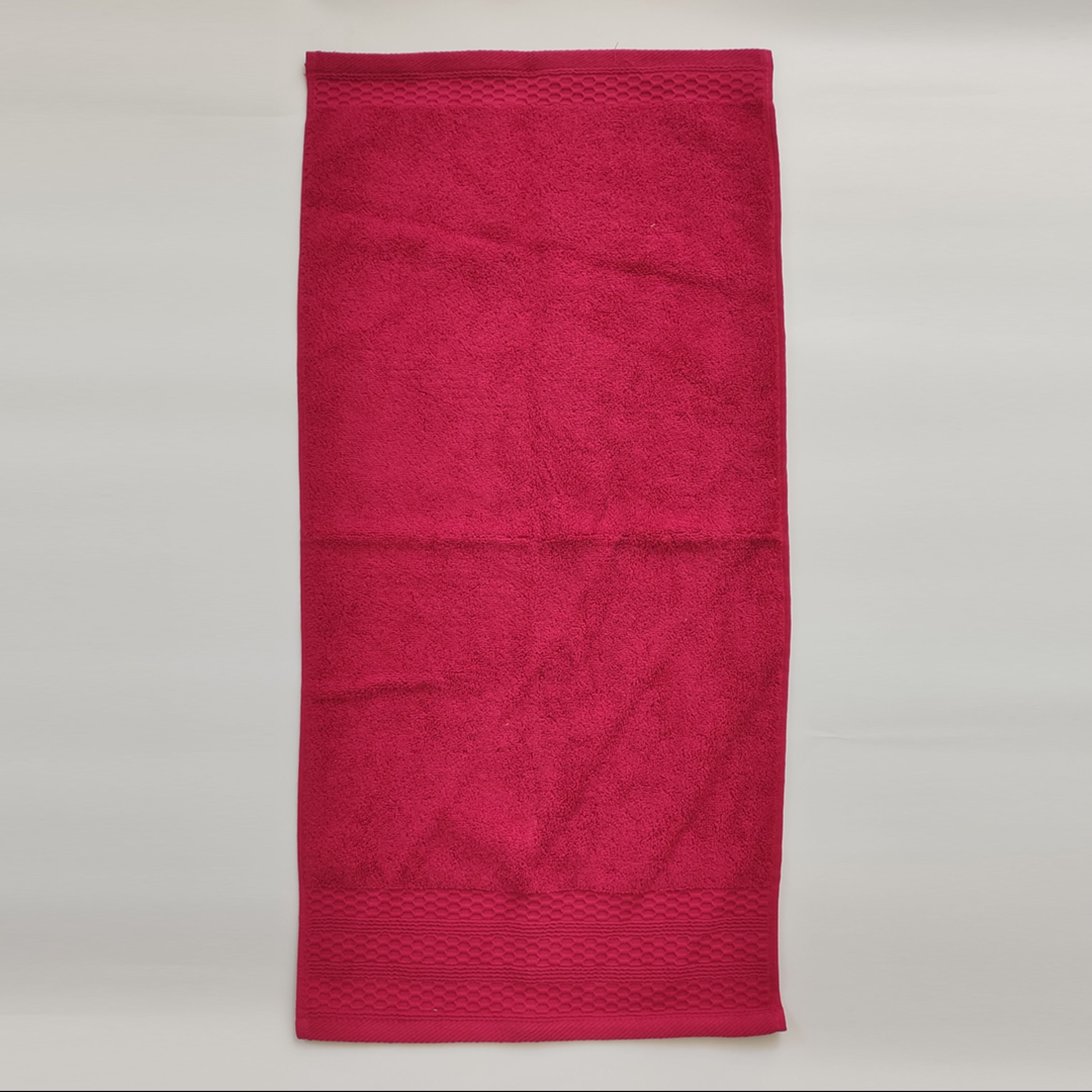 حوله دستی طرح کندو رنگ سرخابی مجموعه 2 عددی