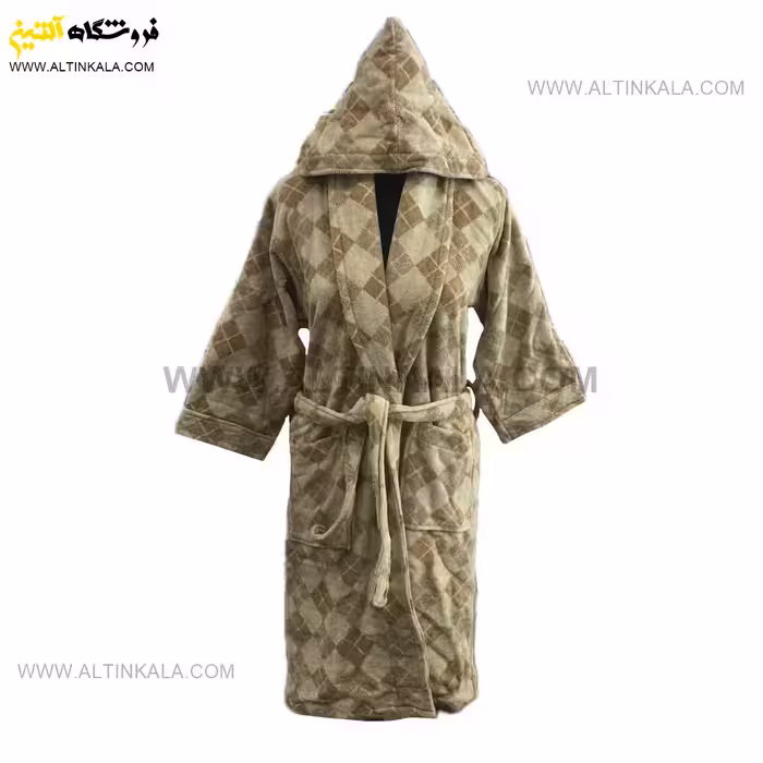 حوله پالتویی برق لامع طرح کد 150 قهوه ای سایز 115