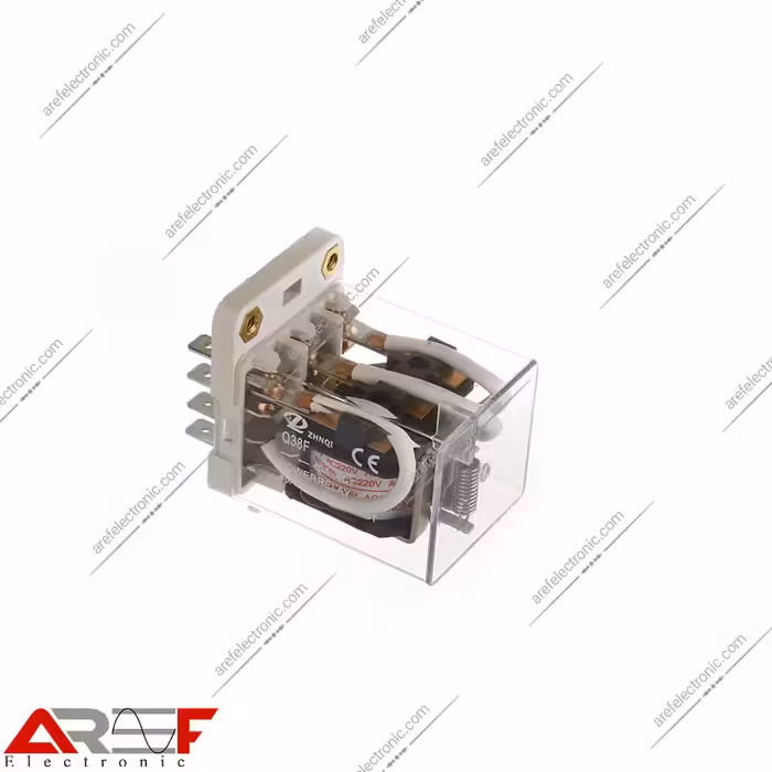 رله پاوری مدل Q38F دارای 220 ولت و 11 پین 3 کنتاکت 40 آمپر - فروشگاه عارف الکترونیک