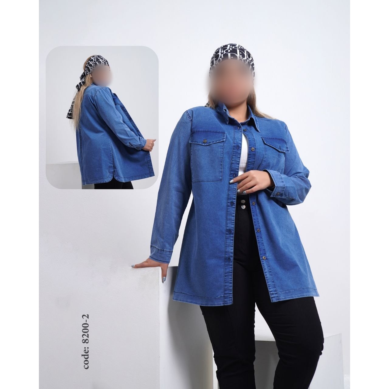 مانتو جین بهاره سایز بزرگ