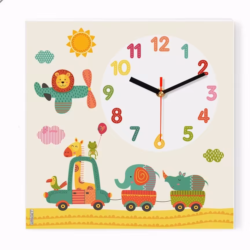 ساعت دیواری اتاق کودک طرح جنگل کد 6540
