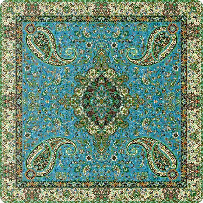 رومیزی ترمه  یک متر در یک متر ابریشمی  طرح سالار برند حسینی