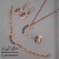 ست  مسی مدل ترمه شکوفه سیاه قلم برند پرنسا