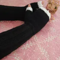 دستکش دست بافت ساق بلند بدون انگشت رنگ دلخواه شما