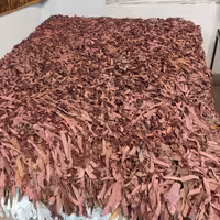 چرم شگی پرز بلند زرشکی پررنگ با آستر محافظ زیری چرم 