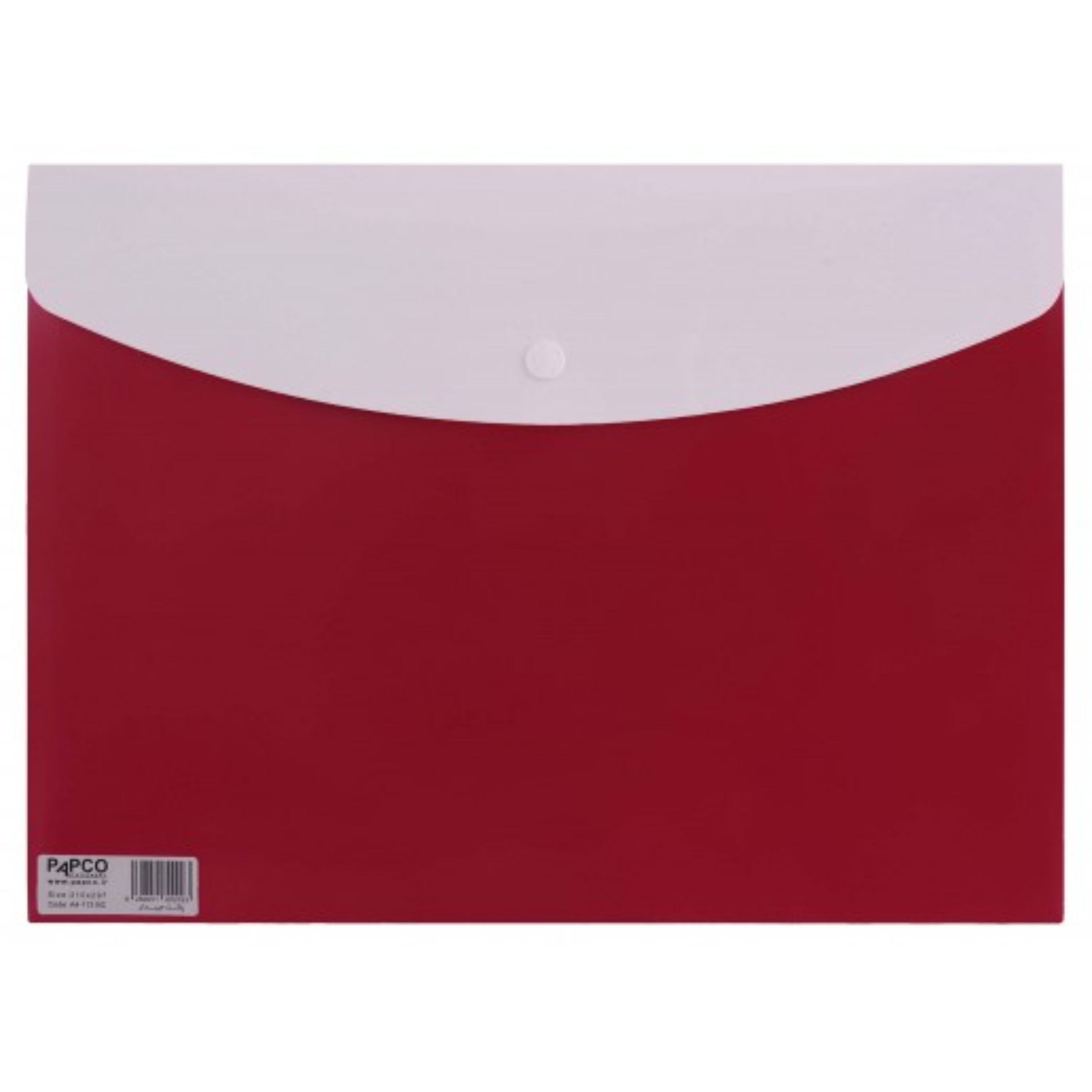 پوشه دکمه دار جیبدار پاپکو مدل متالیک کد A4-113BC رنگ زرشکی