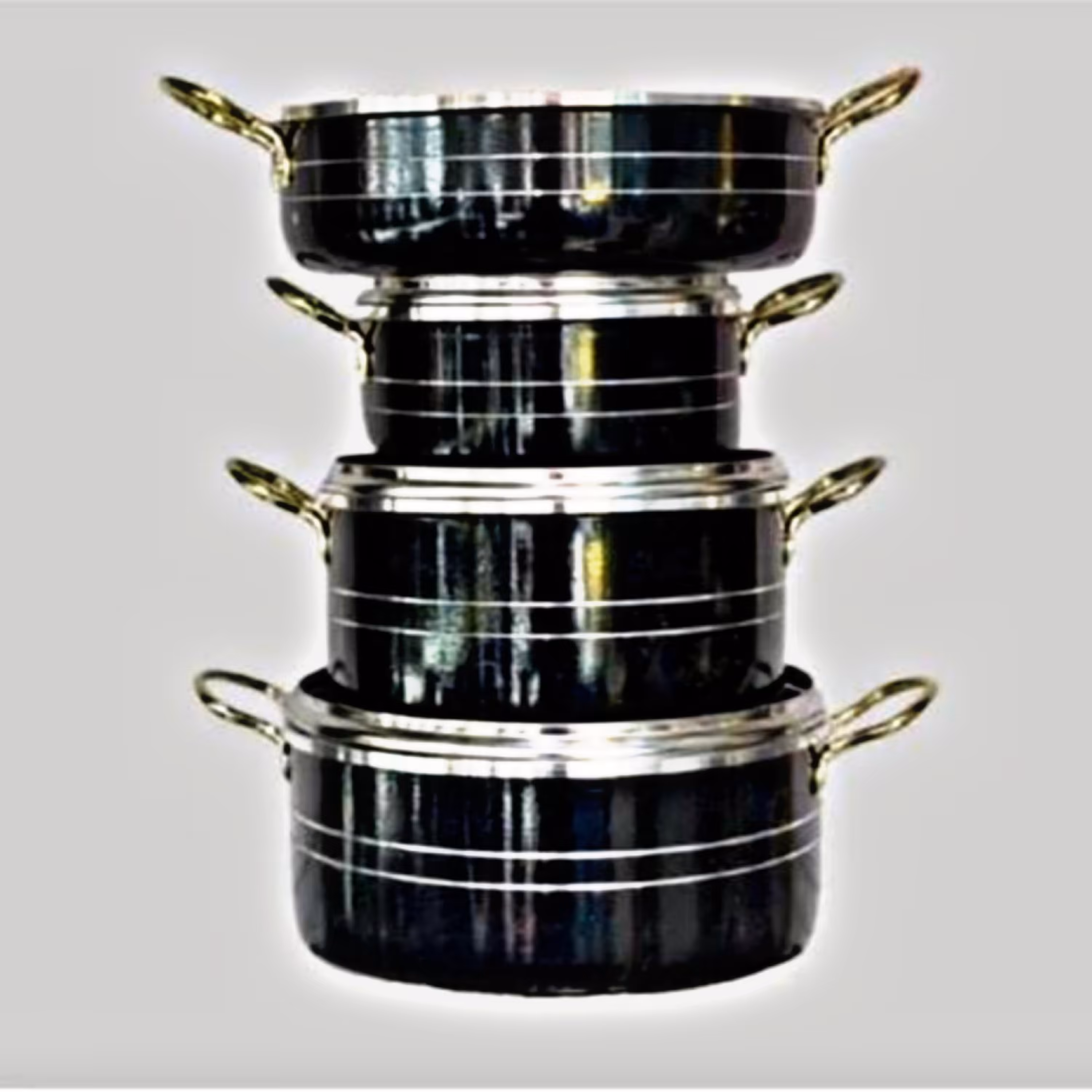 سرویس قابلمه 7 پارچه گرانیتی داخل زنبوری دسته طلایی مدل گلدانی کیژان kijan