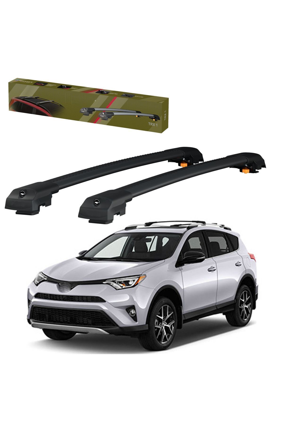 جعبه بار سقفی خاکستری TOYOTA RAV4 XA40 سازگار 2013 2018 حامل قفل شده جستجو دریا PEAL BAR Thunder