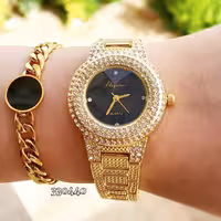 ست ساعت و دستبند استیل زنانه جدید