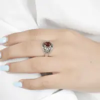 انگشتر عقیق زنانه طرح پرنسس کد 3358