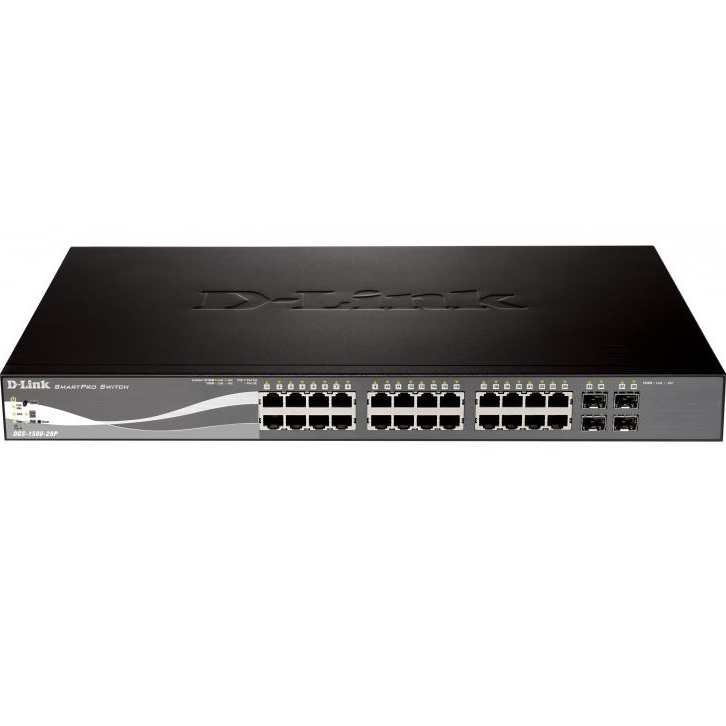 سوئیچ 28 پورت و اسمارت دی لینک دی جی اس 1500 28 پی