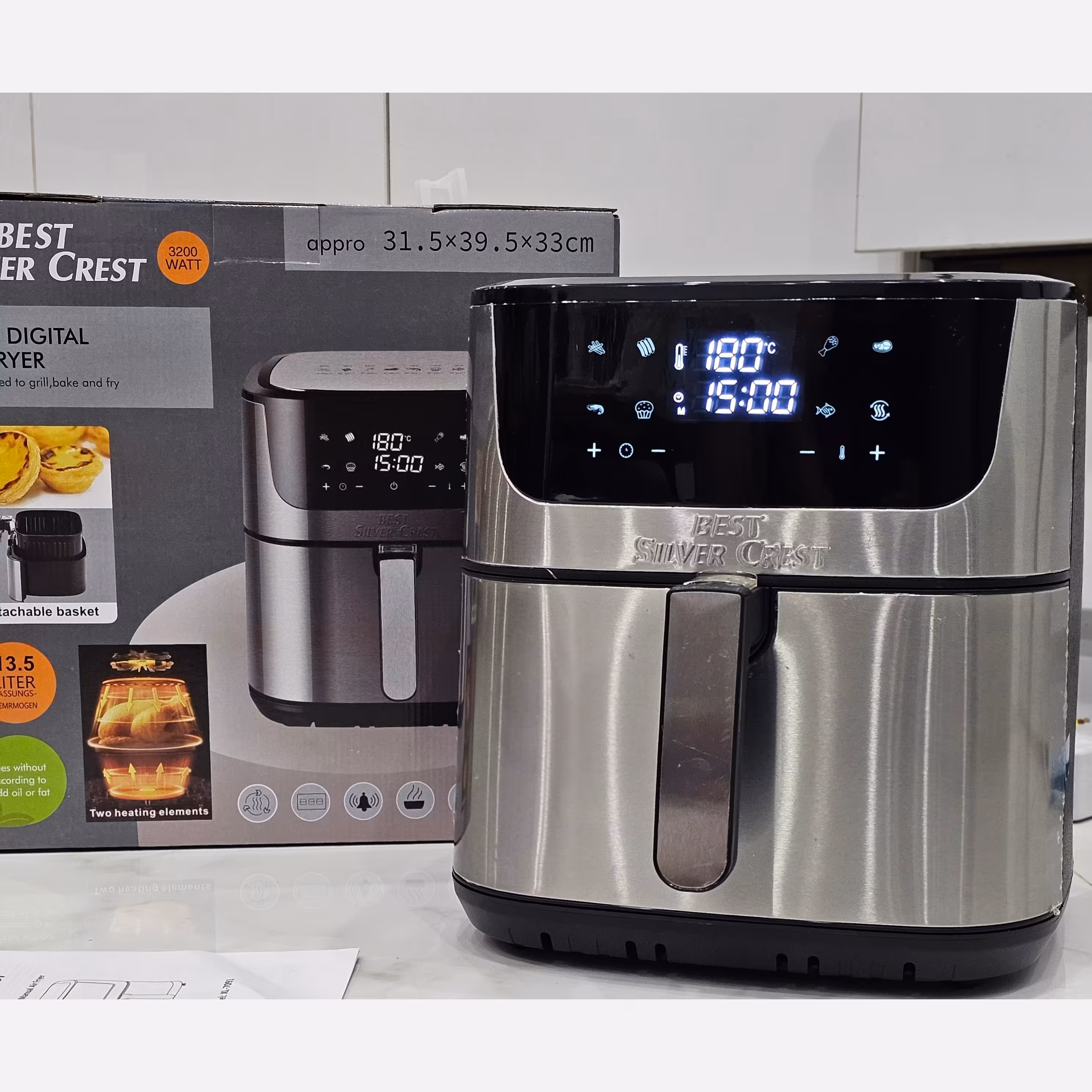 سرخ کن بدون روغن سیلورکرست دو المنت 13.5 لیتر با سبدجداشونده  3200وات اصلی با ارسال رایگان